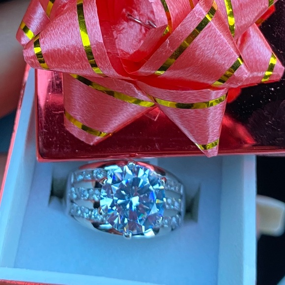 4ct Round CZ Sterling Silver Engagement Ring - Picture 11 of 12